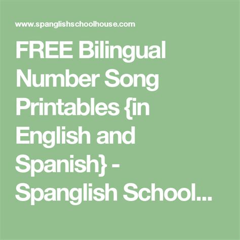 spanish number song 1-100|FREE Bilingual Number Song Printables {in English .